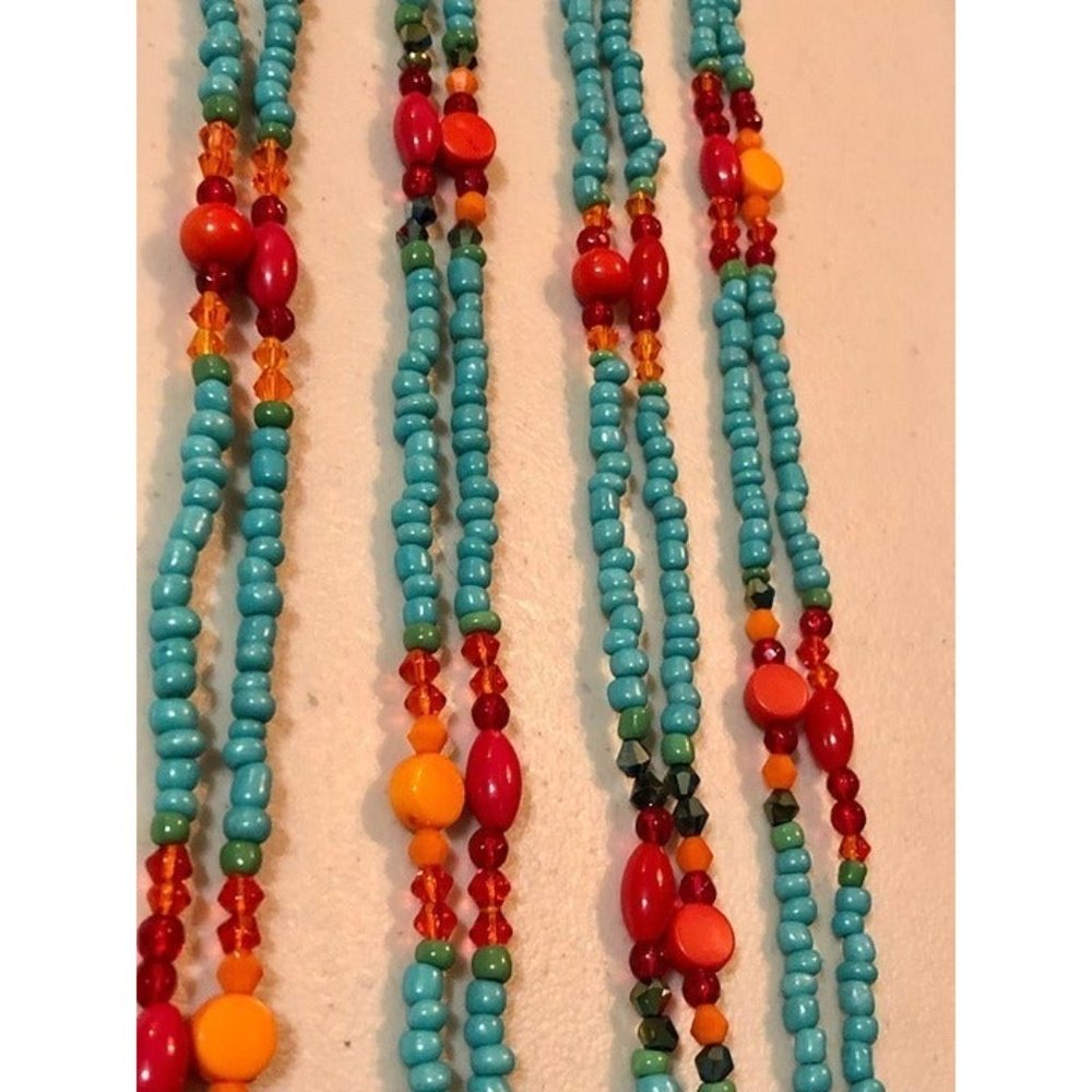 2 Necklaces Blue and green beads are stones, grey cuts are crystals Native style - Picture 3 of 4